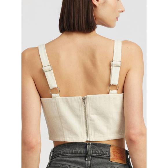 NEW EMORY PARK lace up top in white - Picture 2 of 2